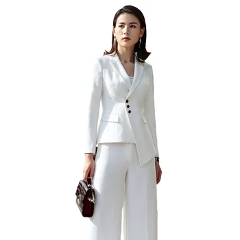 

2018 Suit Women New Fashion Business Interview Host Overalls Suit Wide-legged Pants OL Manager Office Lady Clothing