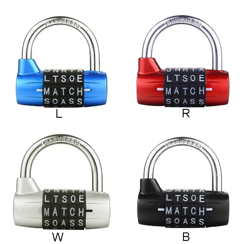 5 букв кодовый замок пароль шкафчик в спортзале прочный замок безопасности, синего и серебряного цвета черный чемодан Велосипедные замки