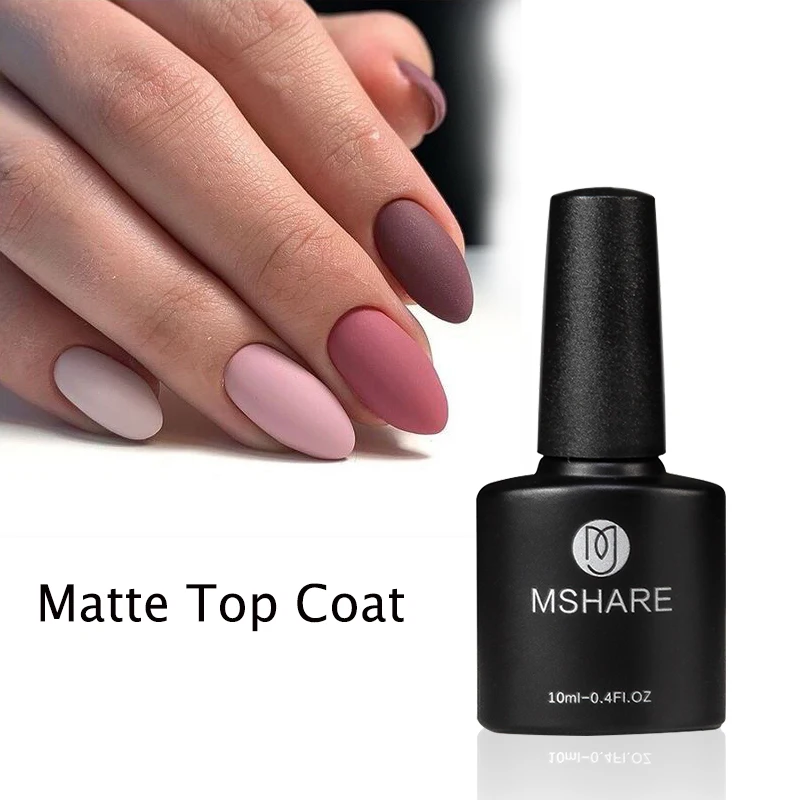

MSHARE Matte Top Coat UV Nail Polish Matte No Sticky Layer Nail Gel Lacquer Varnish 10