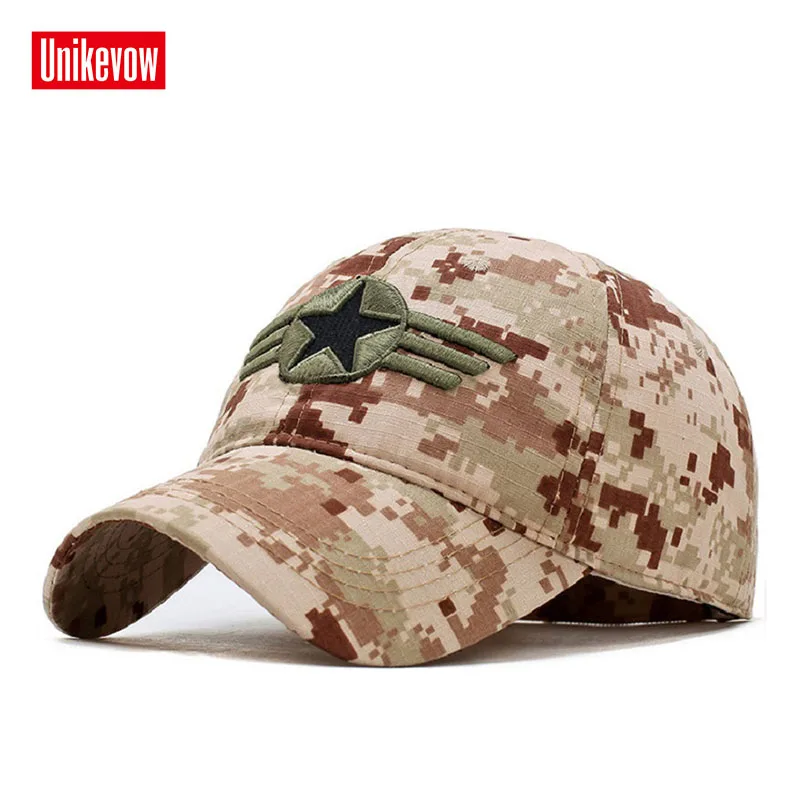 

UNIKEVOW New arrivel Camouflage baseball caps Casual hat with 3D star Outdoor caps for men and women sport hats
