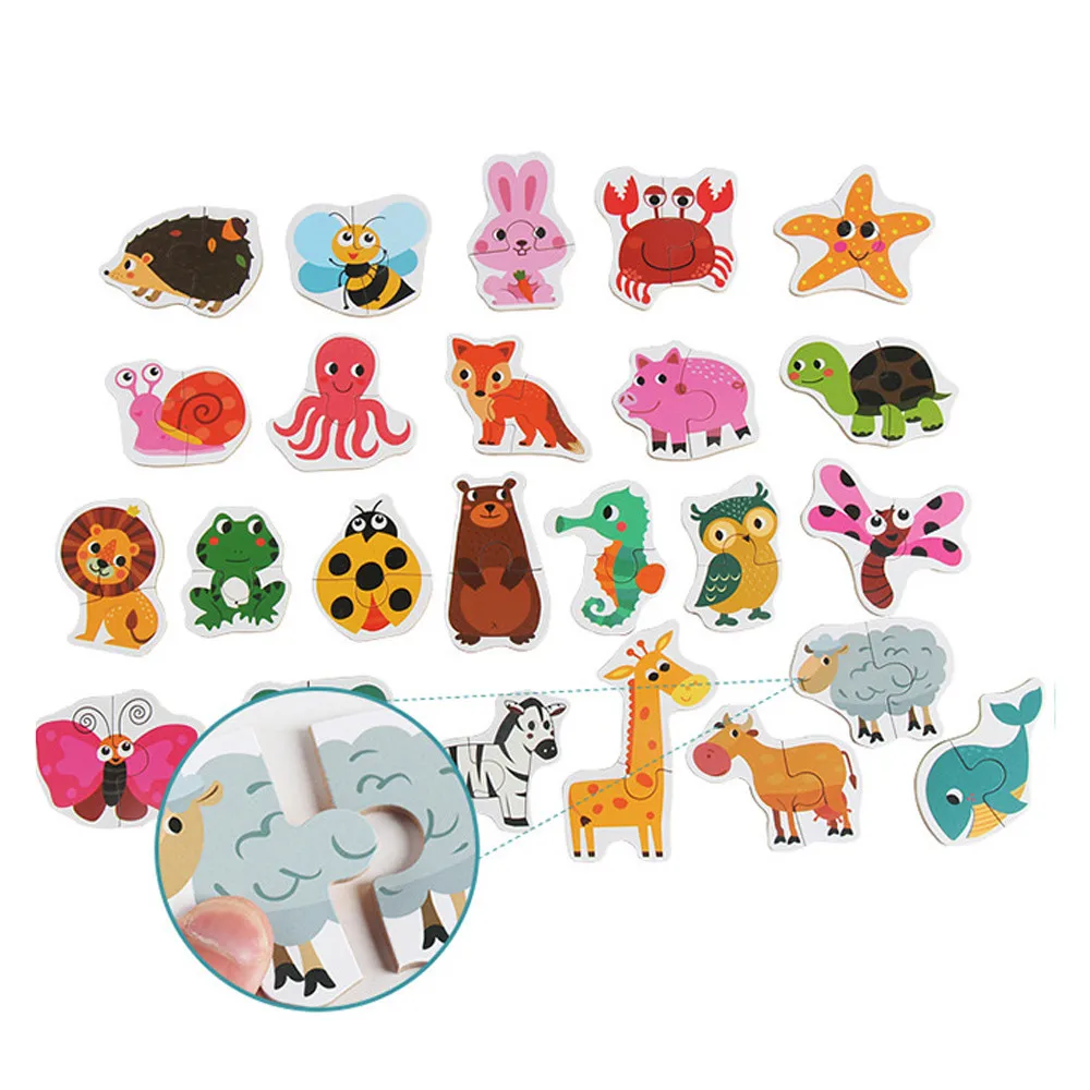 CHAMSGEND популярная детская деревянная головоломка с изображением животных, обучающая развивающая игрушка с фруктами 28 сентября