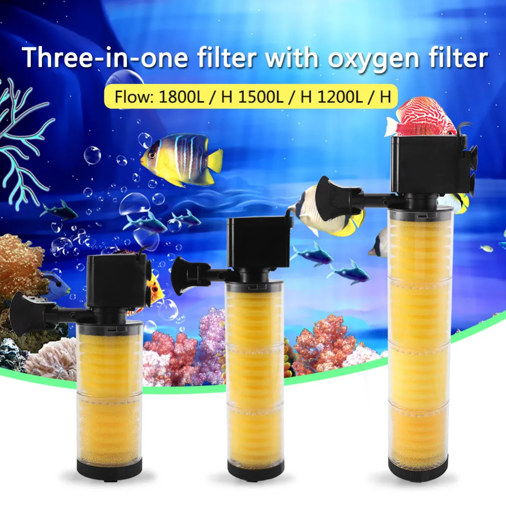 3 In 1 Filter Akuarium Oksigen Semprot Pompa Air Submersible Ikan