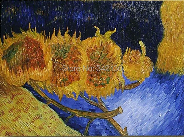 

Sunflowers oil painting 4 pieces by Van Gogh reproduction oil painting high quality famous gift for friends No Frame