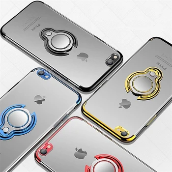 

Metal Ring Holder Magnetic Silicone Case For iPhone 6 6S 7 8 Plus XR XS Max X SE 2 2020 Cover Capa Case For iPhone XS Max Coque