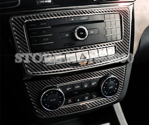 Углеродного волокна консоль CD& AC Панель Крышка для Benz GLE W166/купе C292- 2 шт