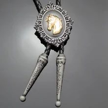 В западном и деревенском стиле ковбойская кожаная голова лошади линия танец Родео Галстук боло галстук ожерелье с галстуком ювелирные изделия