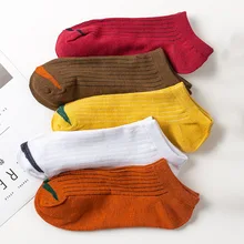 Новые 5 пар Женские носки дышащие спортивные носки для мужчин Женские однотонные водонепроницаемые удобные носки из хлопка короткие носки белый черный