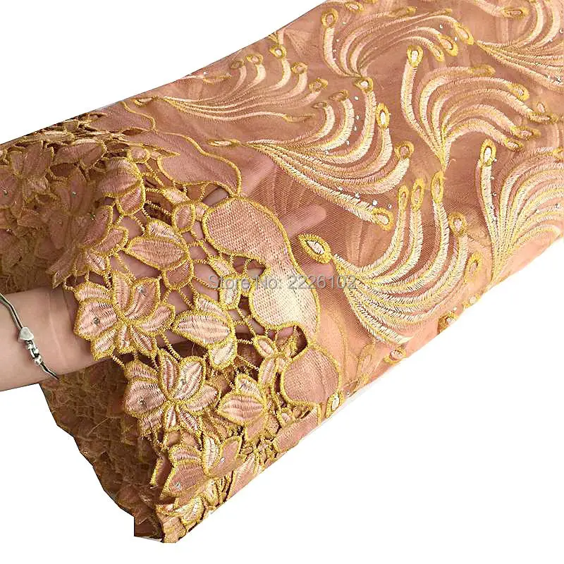 Buy Net lace fabric dubai material in 5 yards 2016