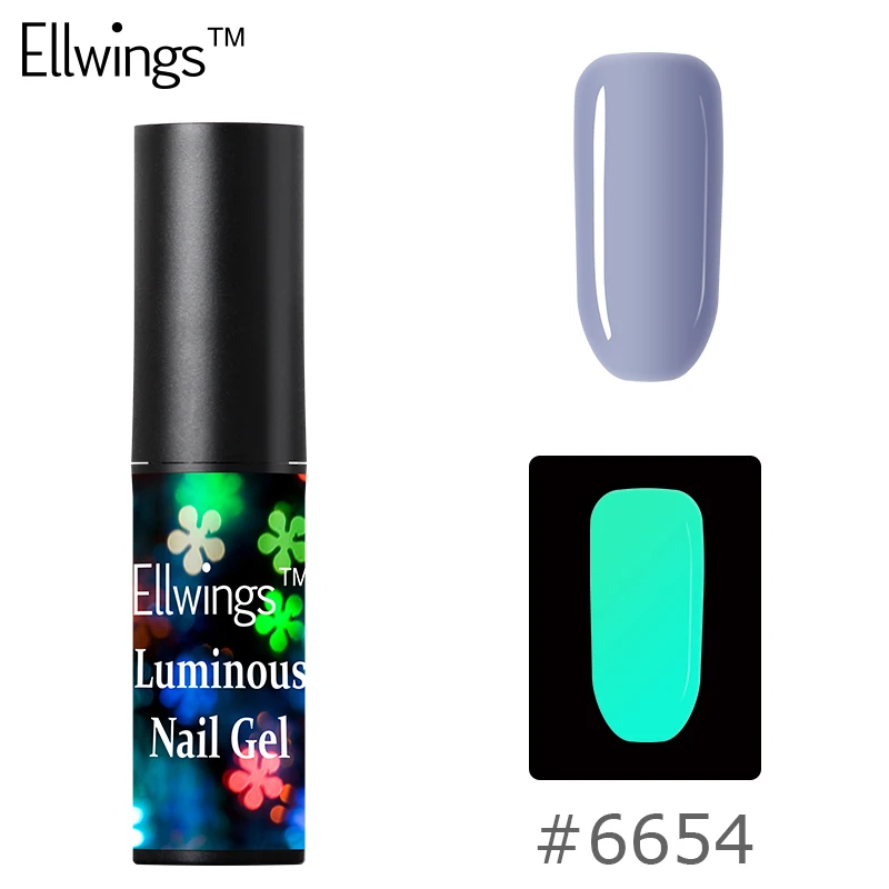 Ellwings светящийся в темноте флуоресцентный неоновый светящийся УФ-гель для ногтей 39 цветов замачивающийся Гель-лак освещение в ночное время Гель-лак для ногтей - Цвет: 1PCS 6654