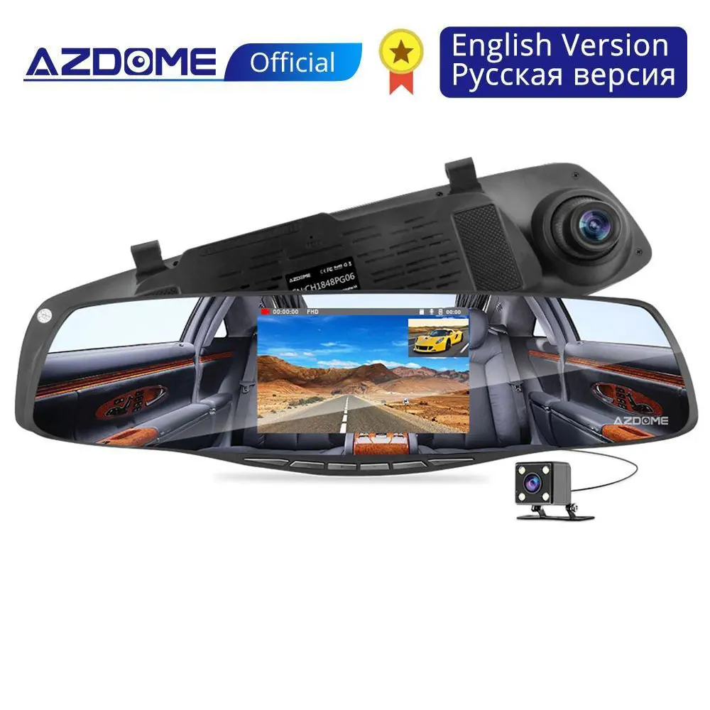 

AZDOME Car DVR Anti-glaring Mirror Cam 1080HD Loop Recording G-Sensor Dash Cam Car Camera Parking Monitoring Night Vision Camera