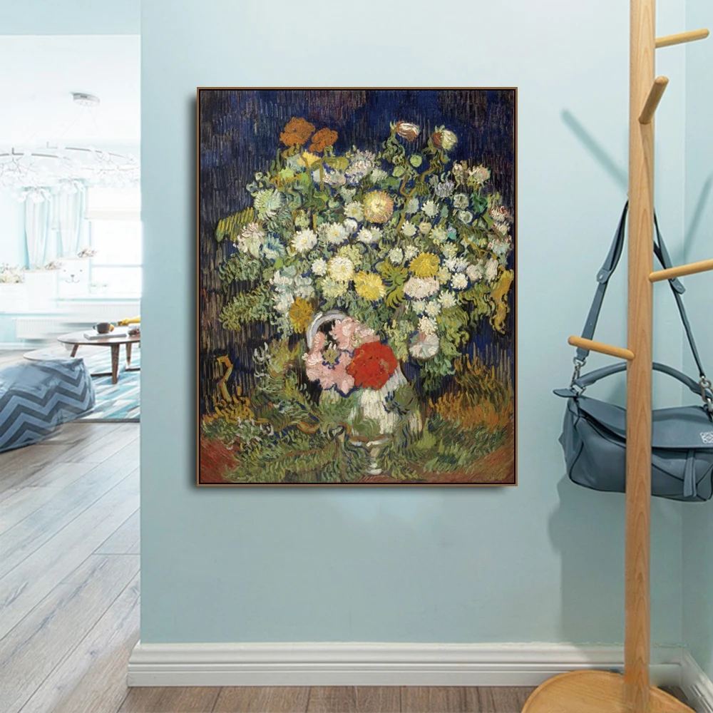

Bouquet of Flowers by Von Gogh Poster Print Canvas Painting Calligraphy Home Decor Wall Art Pictures for Living Room Bedroom