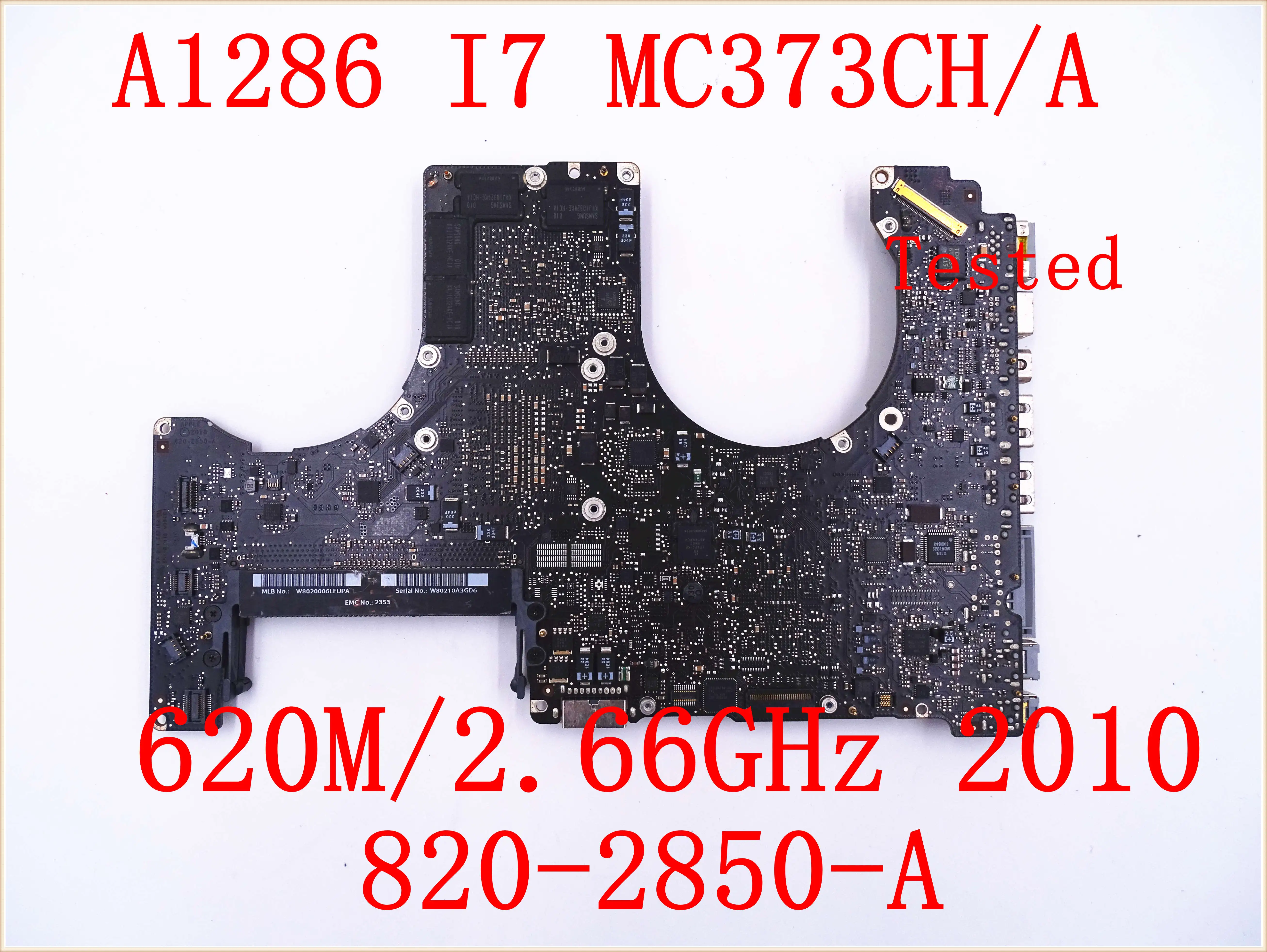 Протестированная материнская плата для Macbook Pro 15 &quotA1286 MC373CH 2010 ноутбука i7 620M 2 66 ГГц