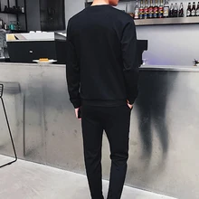 Осенний мужской спортивный костюм комплект из 2 предметов толстовка и брюки для бега спортивные костюмы хлопковые пуловеры худи брюки плюс размер S-5XL