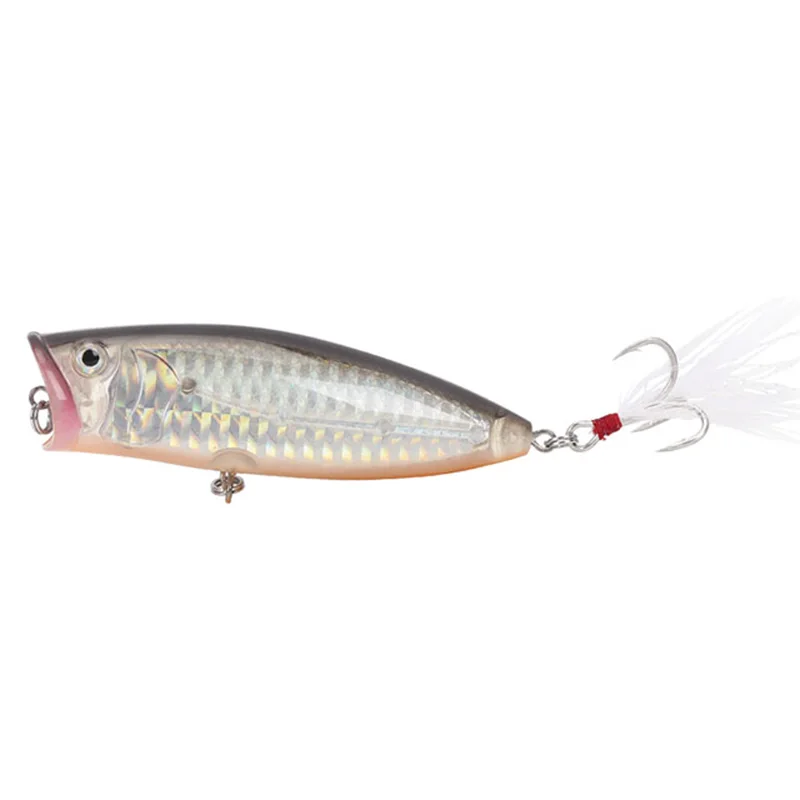 

Le Fish TSURINOYA Fishing Lures 80mm/20g Topwater Floating Popper Hard Baits with Blood Slot Hooks Steel Balls Inside DW14