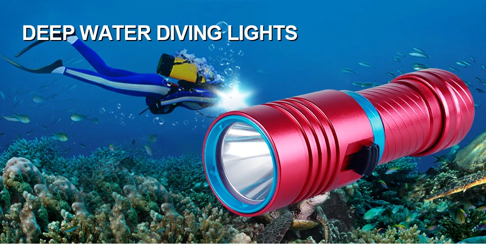 CREE XM-L2 LED Waterproof Torch Flashlight Light Scuba 100m Underwater Diving Flash Lamp Torch 18650 (1)
