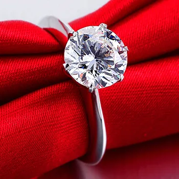 

2017 New Luxury 2carat SONA High Carbon Drill Wedding Rings for Women Genuine 925 Sterling Silver Jewelry LR203-4