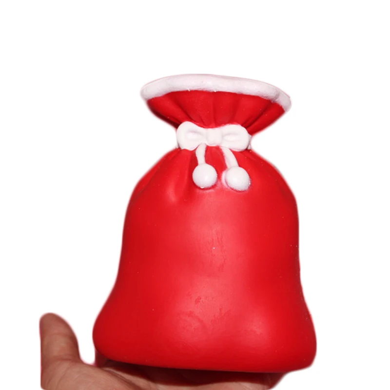 kawaii Squishy Jumbo 12cm Christmas Santa Claus Gift Bag Squeeze Squishy Slow Rising Stress Relief Toy Phone Strap Kid Juguetes