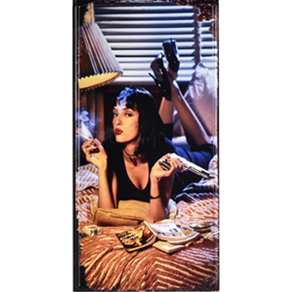 Девушка шикарный домашний бар кафе винтажный Настенный декор художественная металлическая жестяная вывеска паб таверна ретро декоративные тарелки металлический плакат