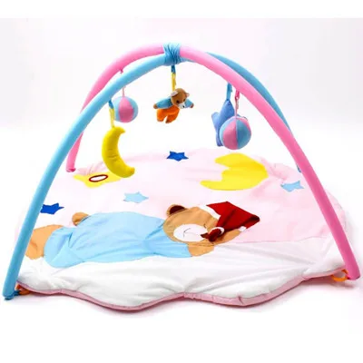 Детские игрушки, игровой коврик, Детский развивающий коврик-лягушка для ползания, детский коврик-одеяло - Цвет: Pink Bear