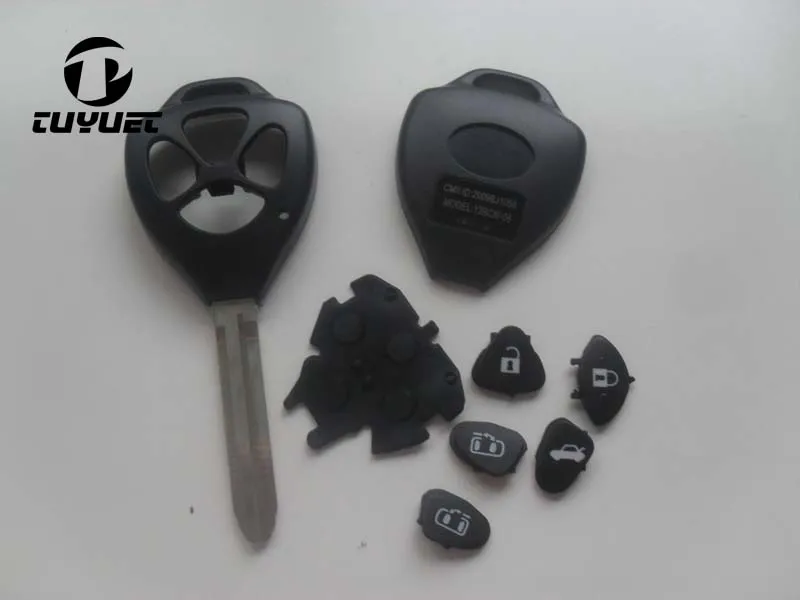 4 Buttons Toyota camry remote key shell TOY43 Blade- with door opener button logo can be removed (5)-1