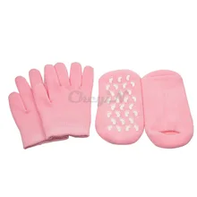 2pairs/lot Reusable SPA Gel Socks & Gloves Moisturizing Whitening Exfoliating Velvet Smooth Beauty Hand Foot Care Silicone Socks