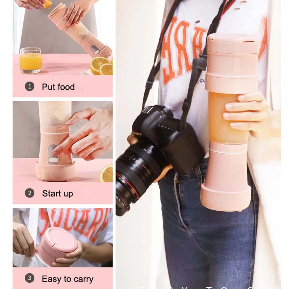 

Hot Electric Juicer Cup Durable Silicone Telescopic Portable Travel Juice Bottle FQ-ing