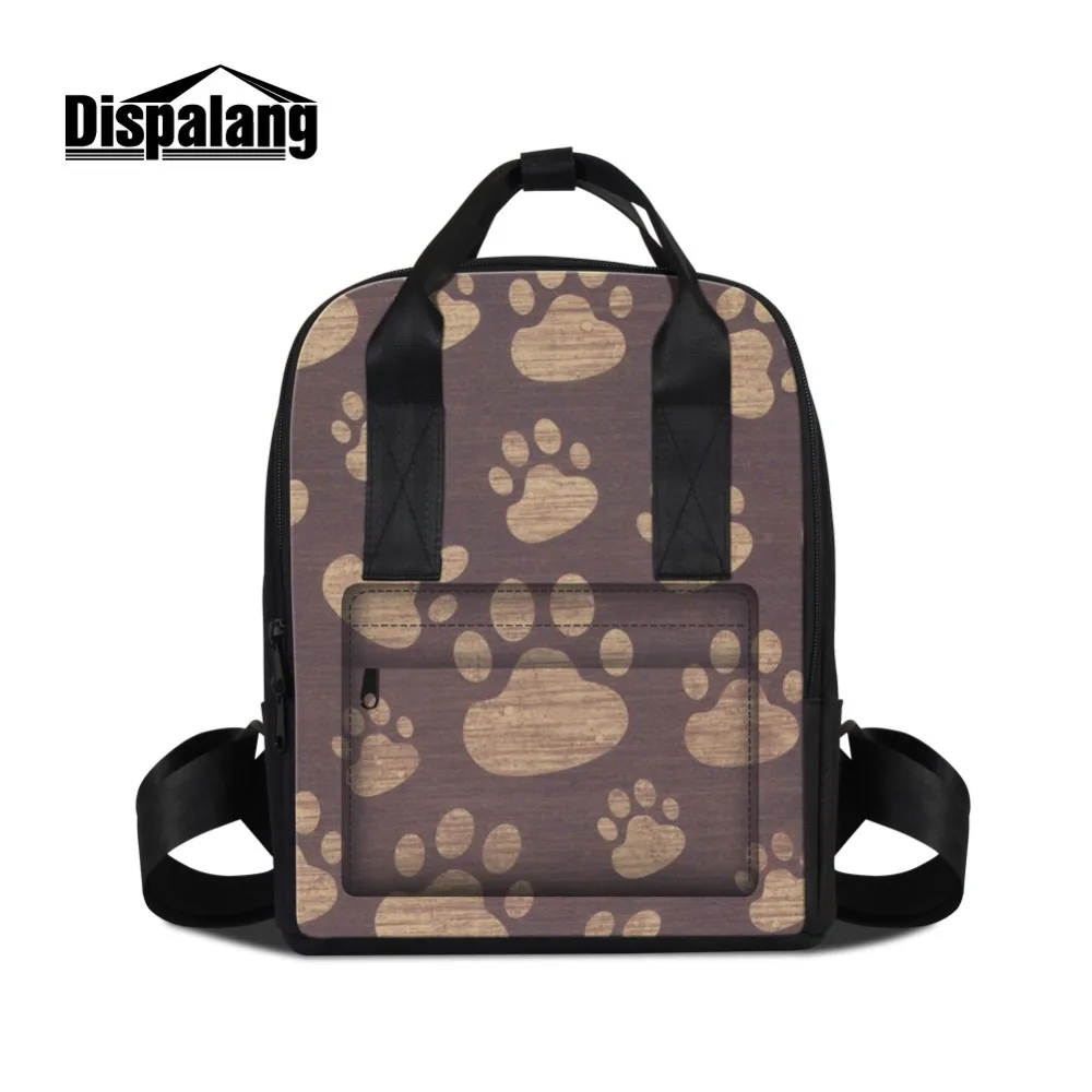 

Dispalang Casual Multi Function Backpack for Lady Newest Daypack for Girl Personalized School Bag for Student Footprint Patterns