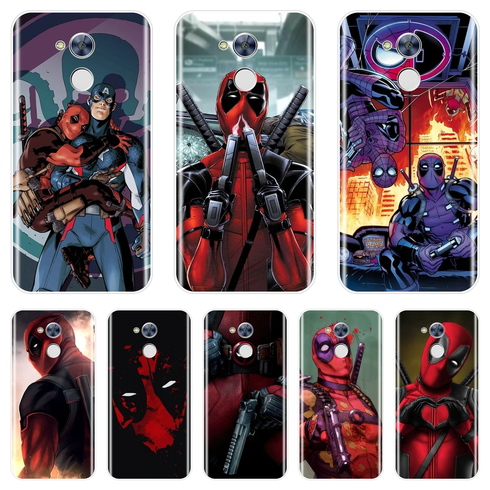 

Marvel SuperHero Deadpool Phone Case For Huawei Honor 4X 5A 5X 6 6X Silicone Back Cover For Huawei Honor 6A 4C 5C 6C Pro Case