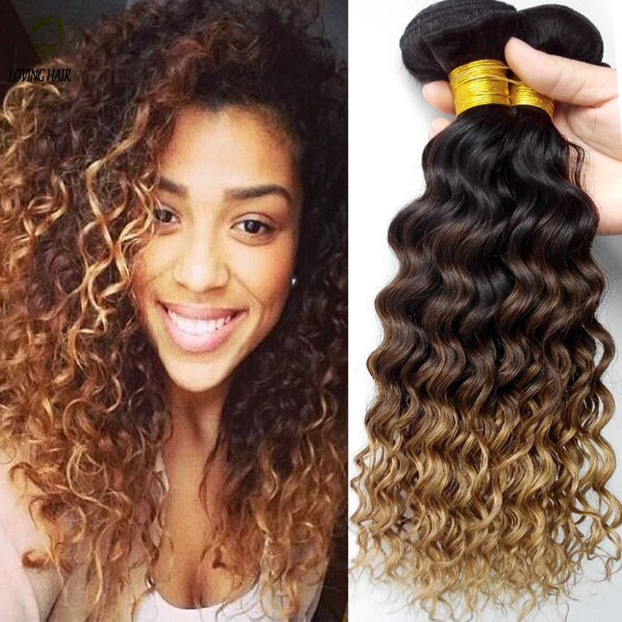 Tissage Malaisien Vague Profonde Vierge de Cheveux 3 Bundle Offres Grâce Cheveux Produits Malaisienne Crépus Bouclés