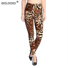 INDJXND леггинсы женские спортивные сексуальные штаны с высокой талией Женская одежда леопардовые леггинсы с принтом пуш-ап летние новые брюки Femme