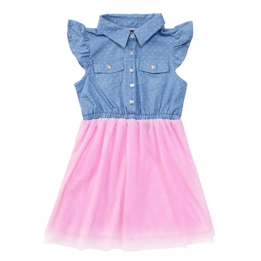 Buy Baby Girls Cotton Denim Dress Infant Print With