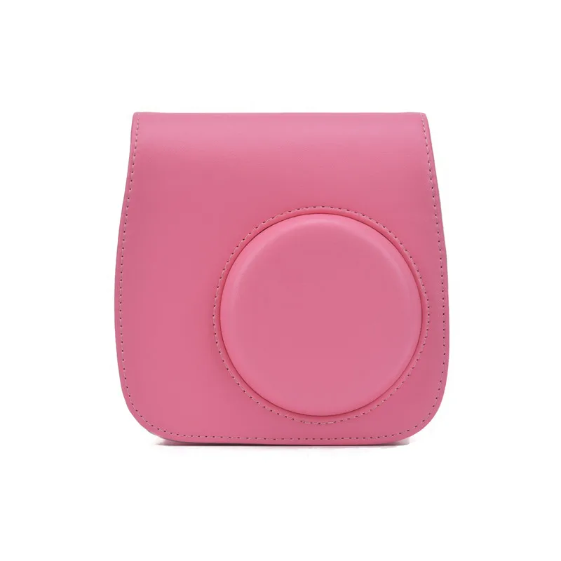 Pink Кожаная сумка для камеры Fujifilm Instax Mini 8 8+ mini 9 чехол s маленький компактный рюкзак для камеры защитный чехол - Цвет: Pink
