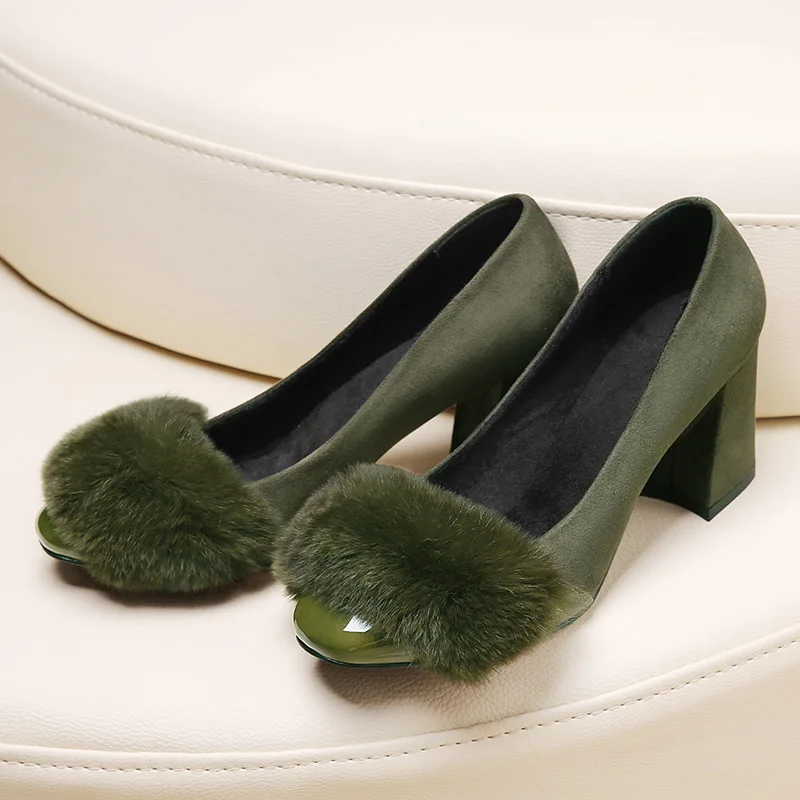 Toe cap covering font b women s b font shoes vintage plush shoes female shallow mouth