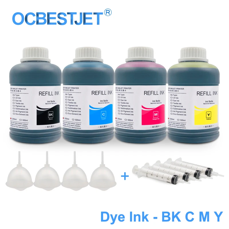 

4x250ML Universal Dye Ink Refill Ink Kit For Epson L100 L110 L120 L210 L300 L355 L350 L550 L555 Stylus Pro 4400 7400 9400 B300