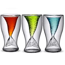 100 мл креативная Русалка в виде хвоста Коктейльная рюмка водочная виски вино пиво чашка для бара вечерние прозрачный стакан чашки