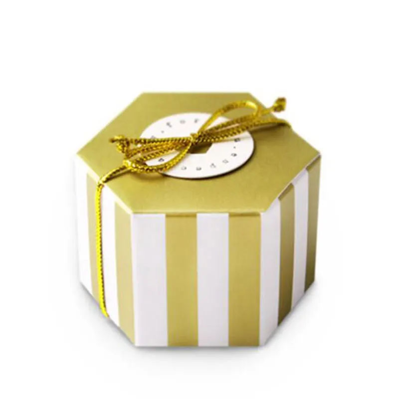10 шт./лот золото подарочная коробка конфет вечерние детская бумага конфетная коробка шоколада сумки для свадьбы или «нулевого дня рождения» Декор поставки - Цвет: gold stripe