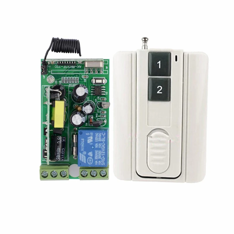 

220V 1CH 10A RF Wireless Remote Switch Wireless light Lamp LED switch Receiver Transmitter Wall Remote Controller