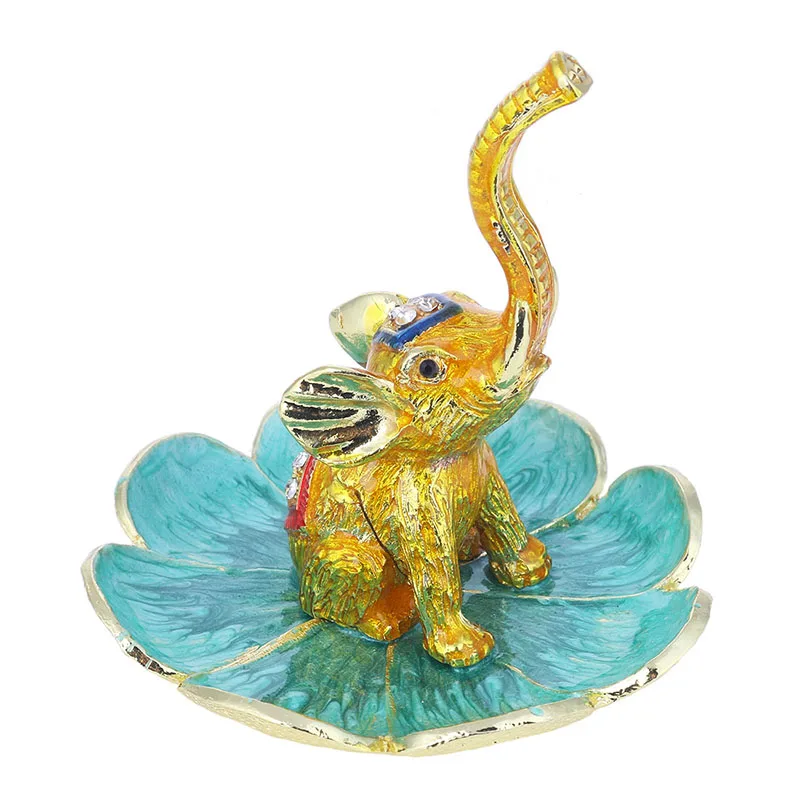 

H&D Elegant Good Luck Elephant Jewelry Ring Holder,Jewelry Stand,Ring Dish Holder for Engagement Wedding Trinket Trays Display