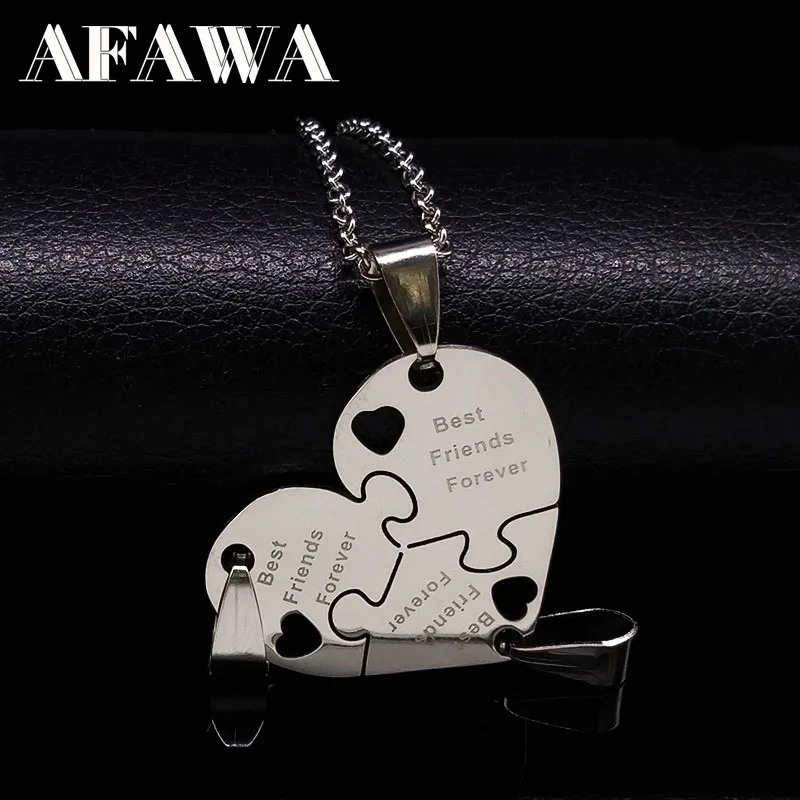 

3Pcs Best Friends Pendant Necklaces Silver Color Choker Neckless Stainless Steel Friendship Necklace Women Girls Jewelry N61281