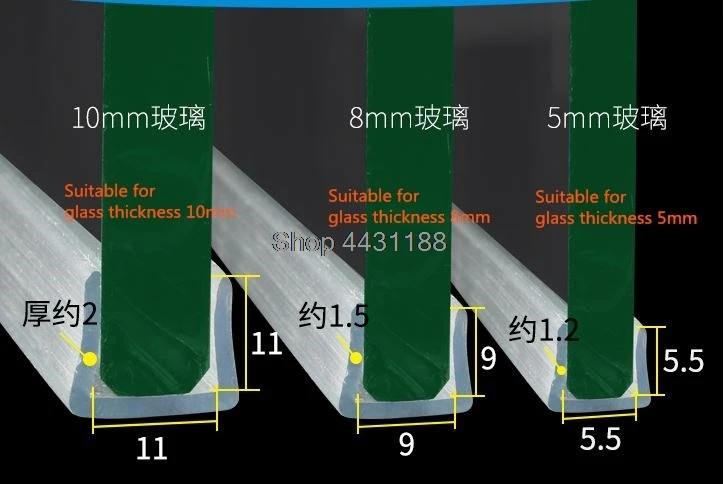 Hot Sales 2meters 5 8 10mm Protection Strip Glass Table Corner