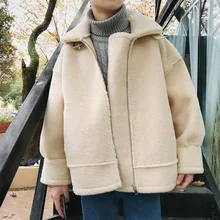 2018 Winter Newest Men’s Fashion Woolen Blends Parkas Lamb Cotton-padded Thicken Clothes Overcoat Loose Warm Jackets Coats M-XL