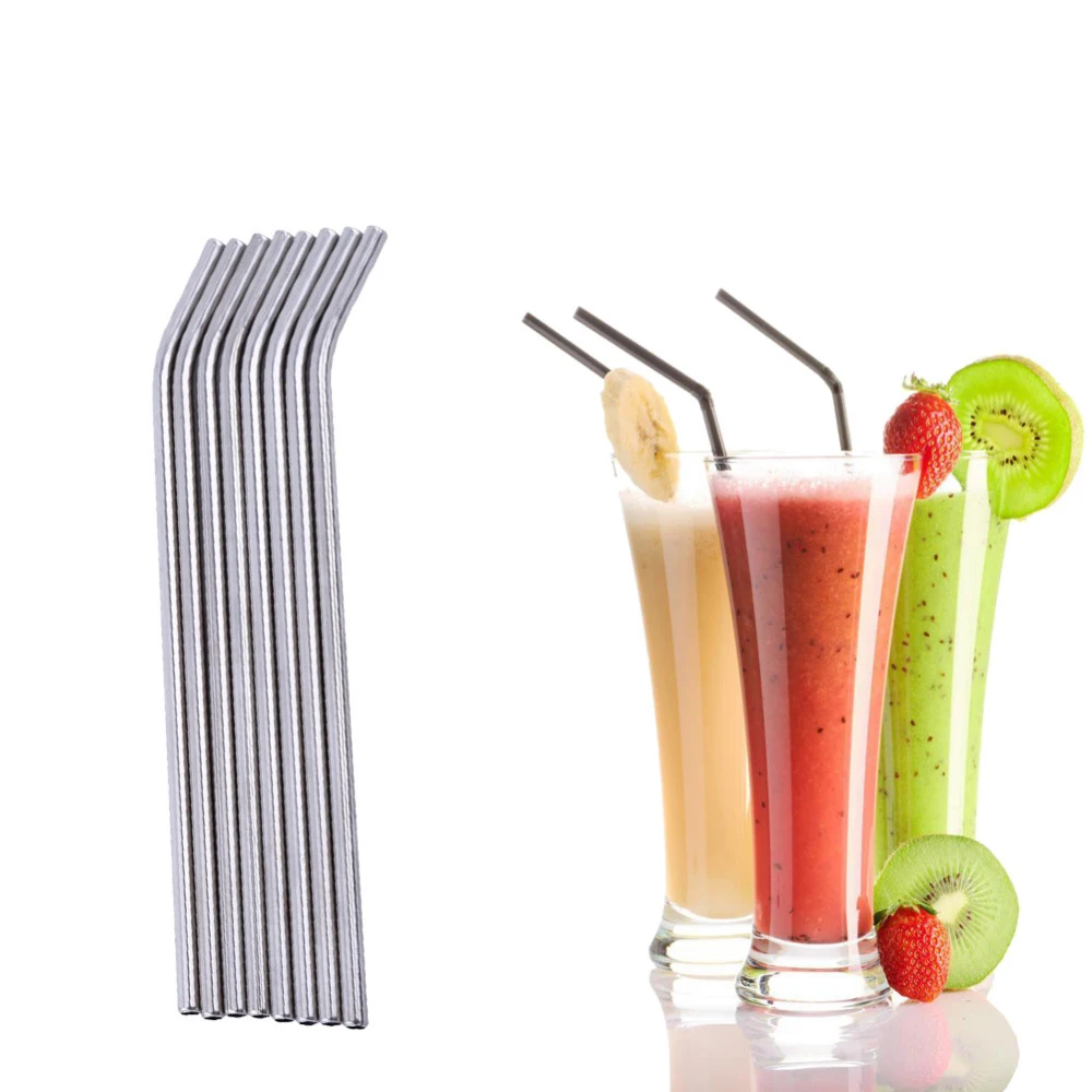 8 pcs Stainless Steel Drinking Straws Beverage Reusable Straws Set 3
