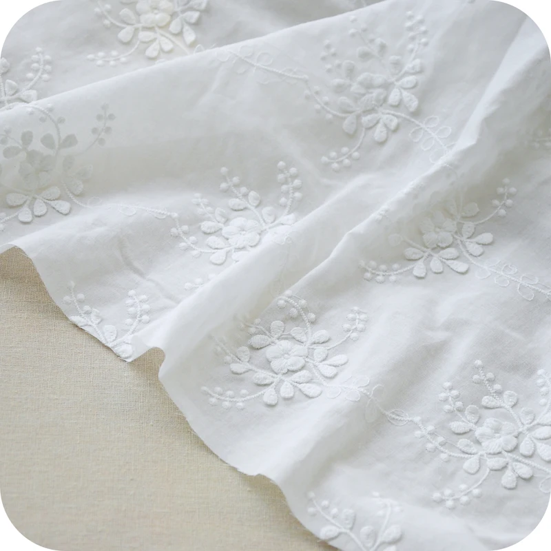 

Cotton C White Embroidery Lace Fabric