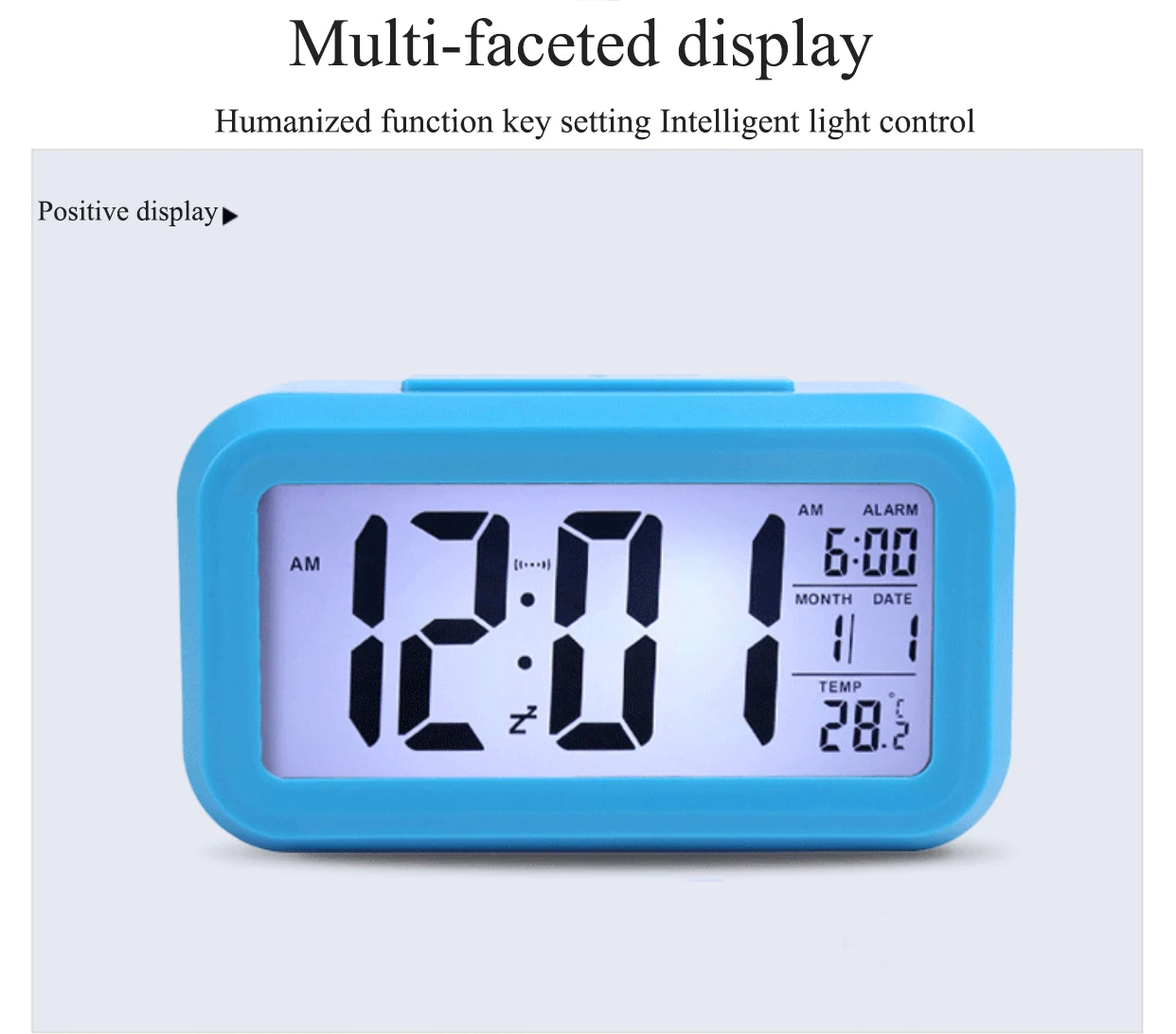 Студенческий прикроватный умный светильник с будильником многофункциональные квадратные умные часы прямые поставки с фабрики детские электронные подарки