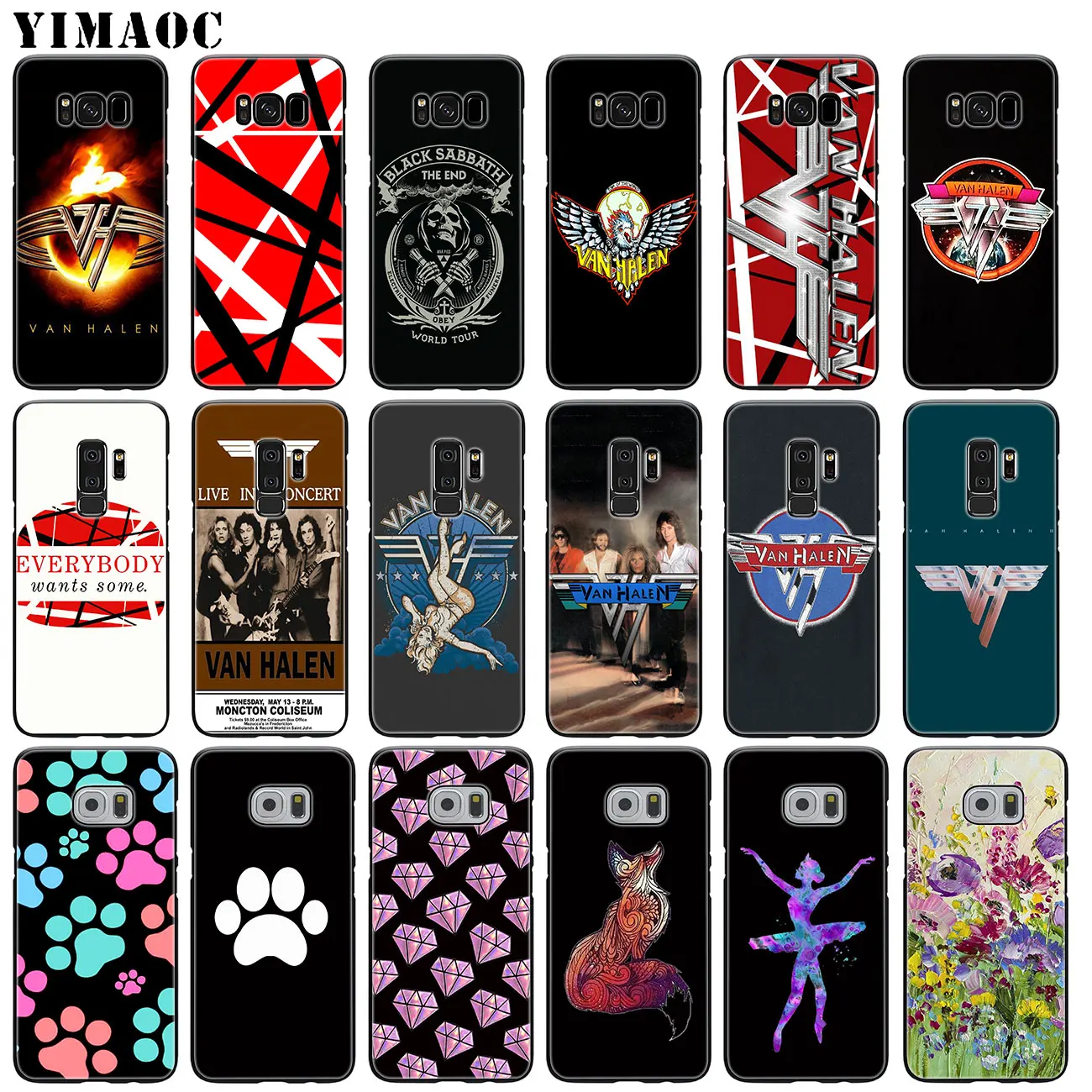 

YIMAOC Eddie Van Halen Original Way Soft Silicone Case for Samsung Galaxy S10 Plus S9 S8 Plus S6 S7 Edge S10e E TPU flower Cover