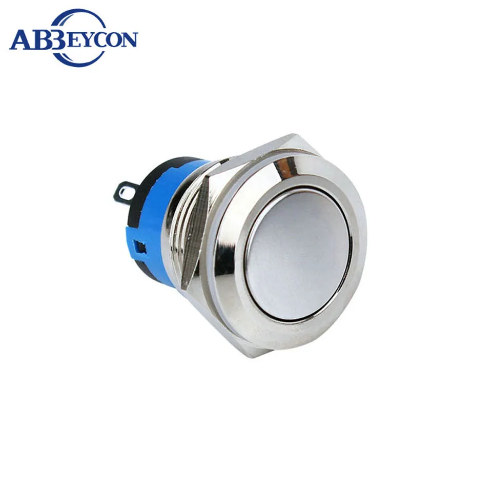 Diameter 19mm 1NO Self Locking Momentary Metal Shell Push Button Switch