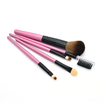 

Makeup Brush Set 5Pcs Best Cream Blush Powder Flat Nose Cheek Round Small Angled Foundation Makeup Brushes-Pink Pink