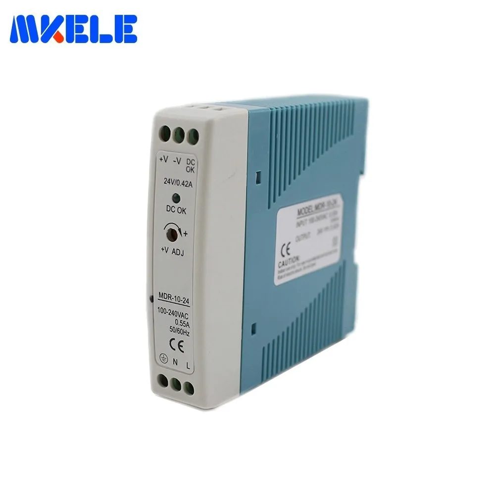 

10W 5V 12V 24V AC DC MDR-10 Mini Size Din Rail Switching Power Supply Single Output Power Supply For Led Driver