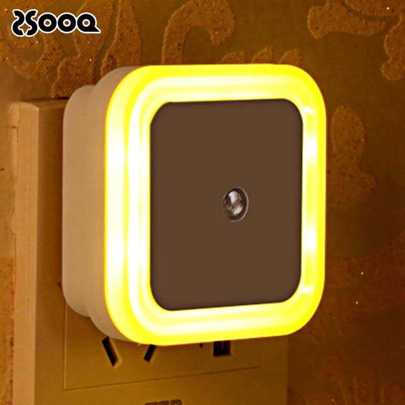 

4Colors Square Light Sensor Night Light In The Socket EU/US Plug Powered 110V-240V Colorful Decoration Lamp For Children LSL134