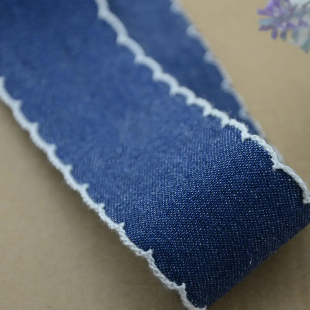 2 Yards Denim Ribbon Jean Ribbon Sewing Trim for DIY Hair Bow Decoration Crafts  